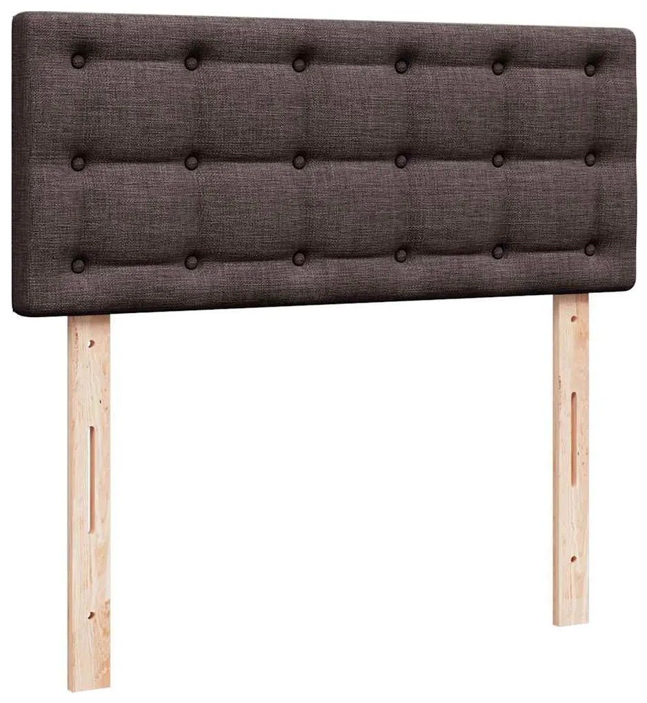 Estrutura de cama otomana com colchão 120x190cm castanho escuro