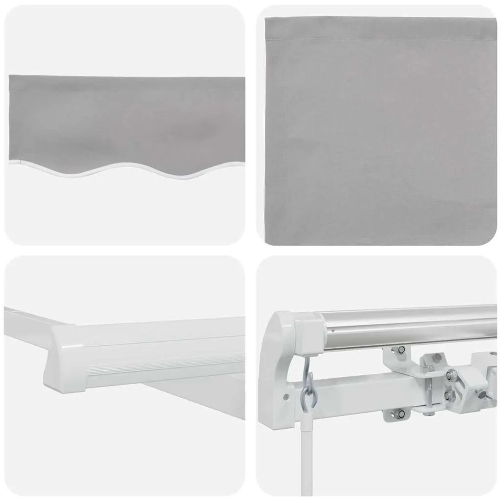 Toldo Retrátil Manual Cinza Claro 400x300 cm