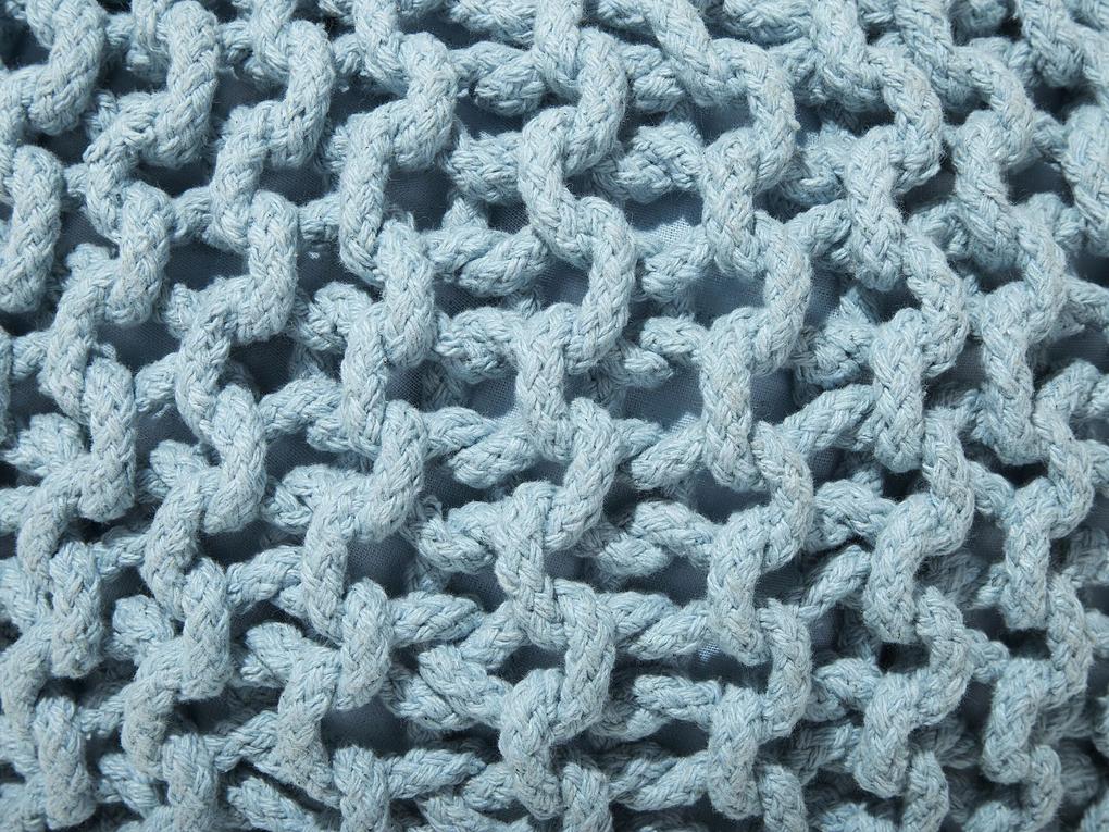 Pufe redondo em tricot azul claro 50 x 35 cm CONRAD Beliani