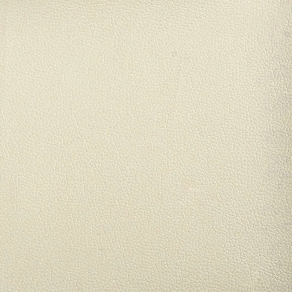 Sofá de 2 lugares 140 cm couro artificial cor creme