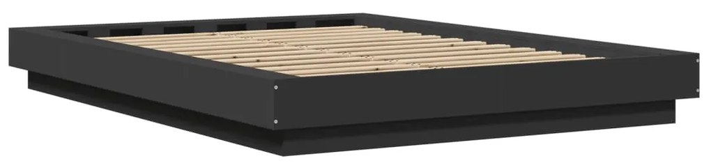 Estrutura cama c/ luzes LED 120x190 cm derivados madeira preto