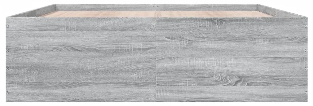 Estrutura de cama 150x200 cm derivados de madeira cinza sonoma