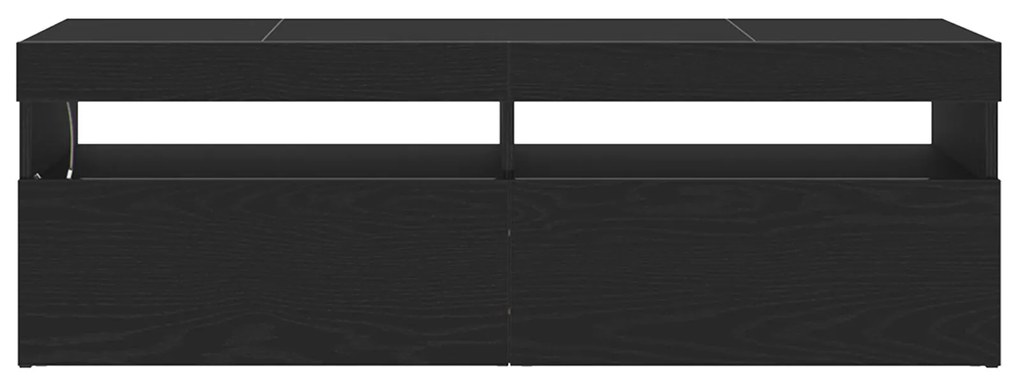 Estante para TV vidaXL com LED Carvalho Preto 120x35x40 cm Madeira de