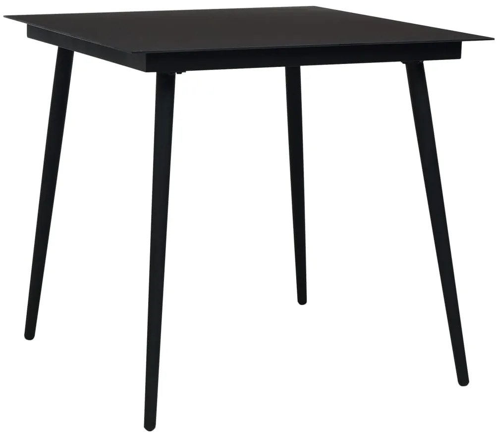 5 pcs conjunto de jantar para jardim vime de PVC preto