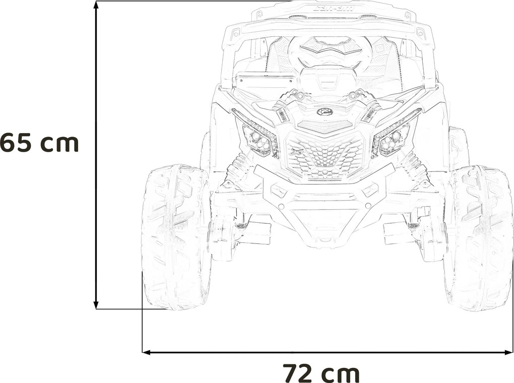 Carro elétrico para Crianças 24V 4x4 ATV CAN-AM Maverick Rodas de EVA, Assento de couro Vermelho