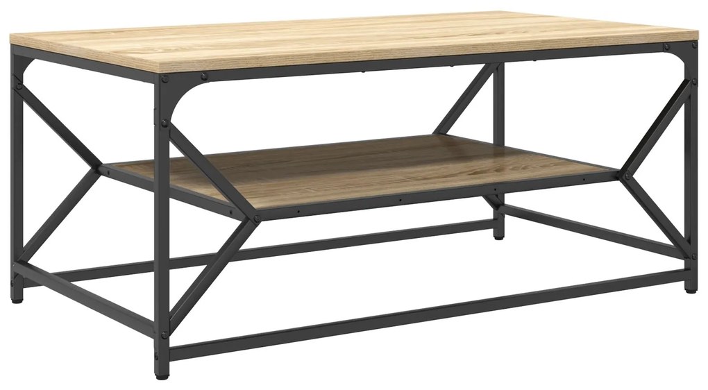 Mesa de Centro com Prateleira Carvalho Sonoma 90x50x40 cm Derivados d