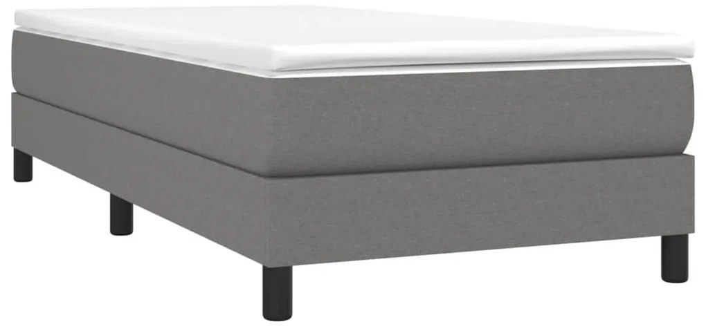 Cama com molas/colchão 90x190 cm tecido cinza-escuro