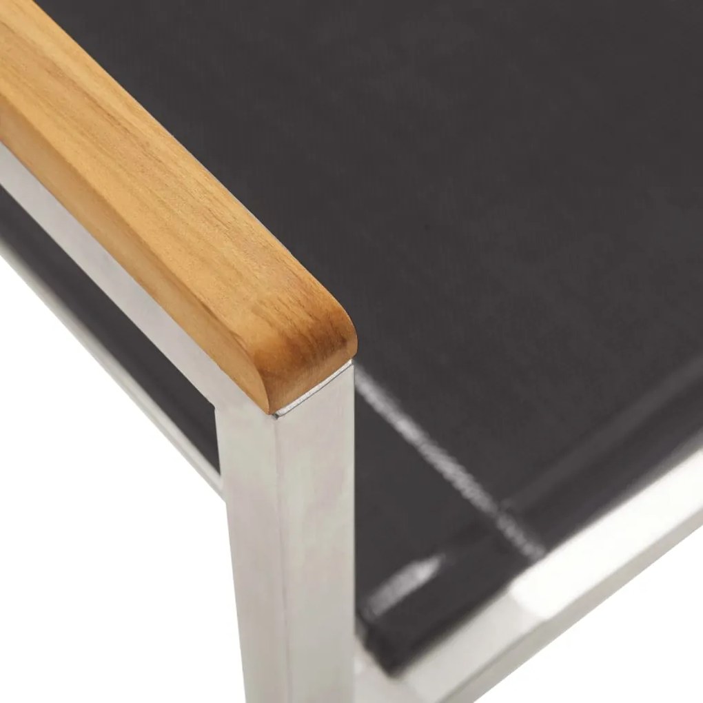 Cadeiras de jardim 4 pcs textilene e aço inoxidável cinzento