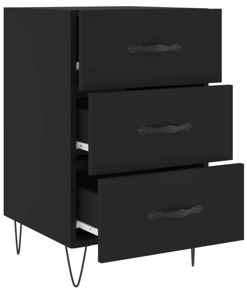 Mesa de cabeceira 40x40x66 cm derivados de madeira preto