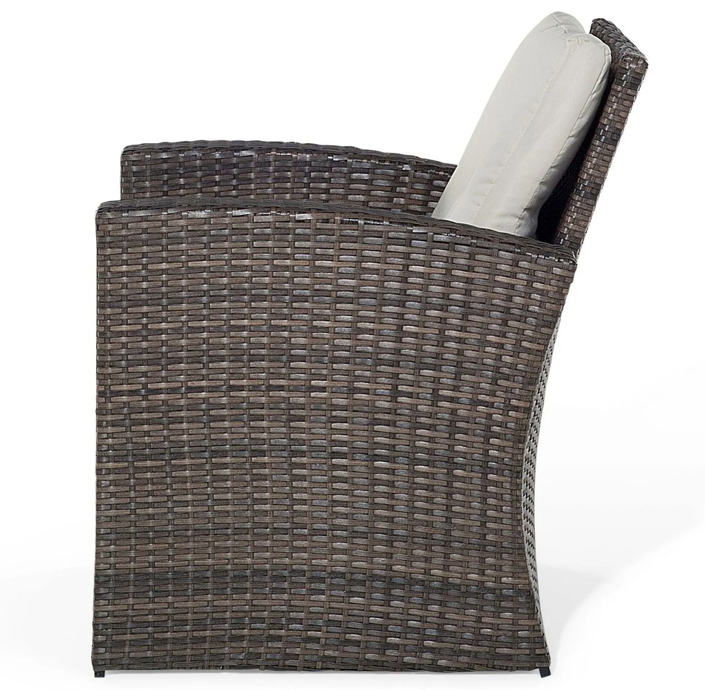 Conjunto de jardim em rattan castanho com 4 lugares LUCA Beliani