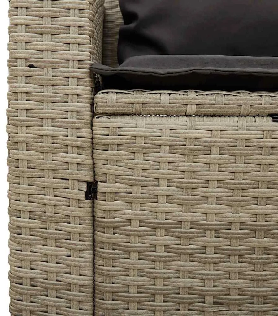 5 pcs conjunto sofás de jardim c/ almofadões empilhável vime PE