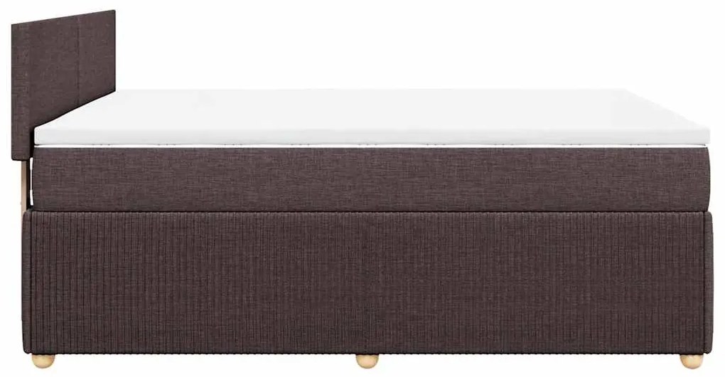 Cama com molas/colchão 160x200 cm tecido castanho-escuro