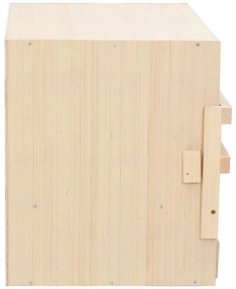 Ninho p/ galinhas 2 compartimentos 63x40x45 cm pinho maciço