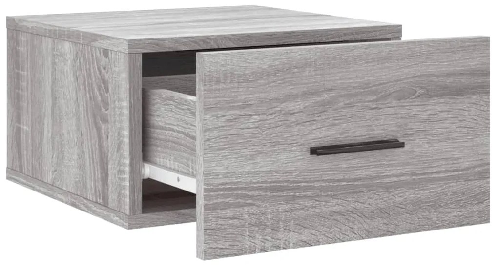 Mesa de cabeceira montagem na parede cinzento sonoma 35x35x20cm