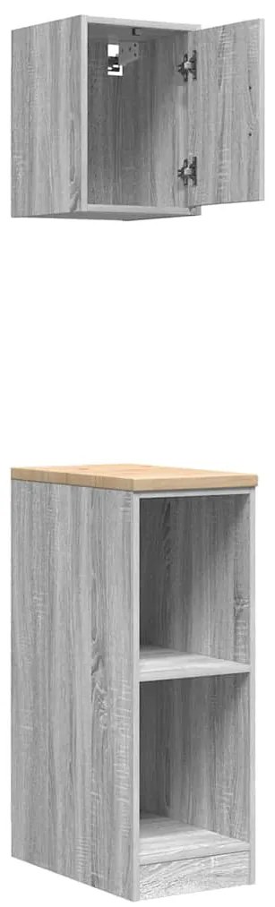 Armários de garagem 2 pcs derivados de madeira cinzento sonoma