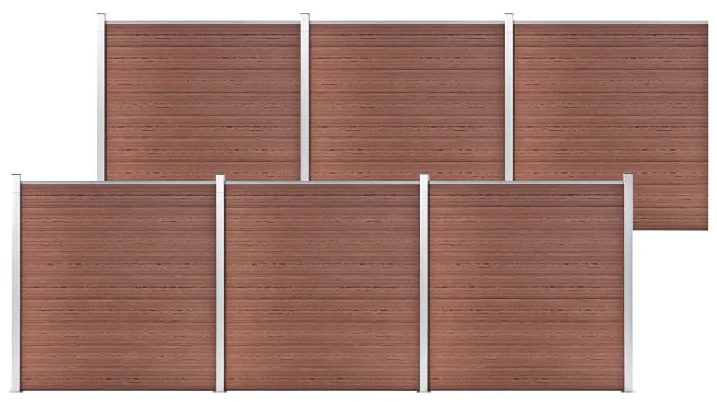 vidaXL Painel de vedação para jardim 1045x186 cm WPC castanho