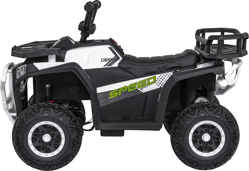 Moto 4 eletrica 12V 4x4 para crianças ATV Robust 01, Rodas de espuma EVA Branca