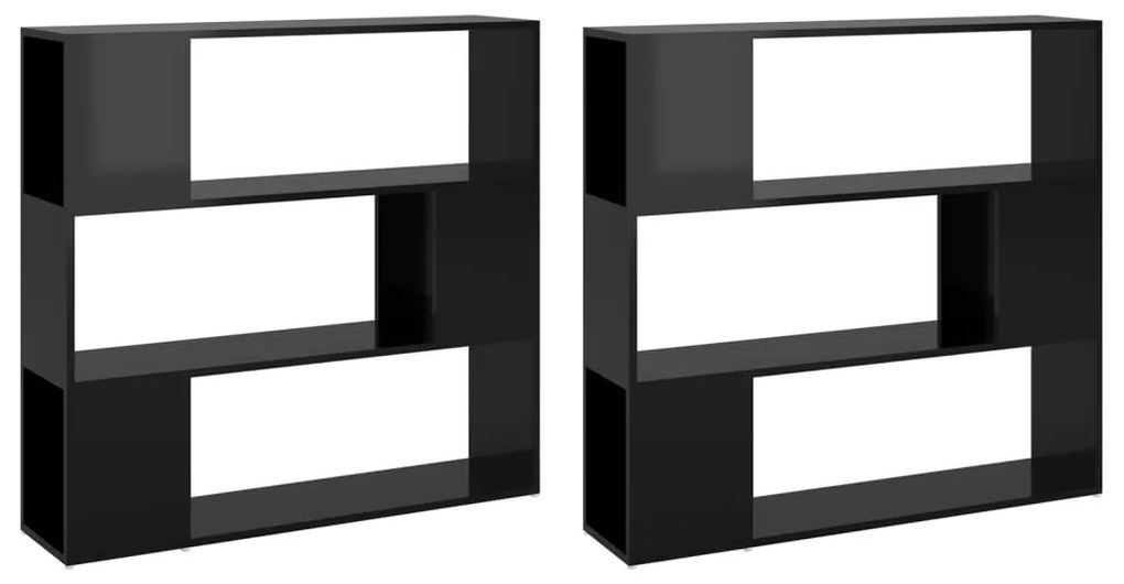 Estante/divisória 100x24x188 cm preto brilhante