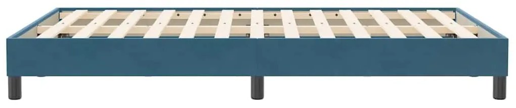 Box Cama de primavera sem Colchão Azul Escuro 120x210 cm Veludo