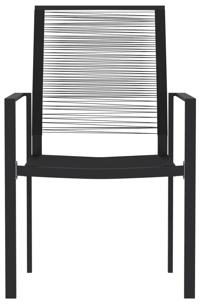 3 pcs conjunto de jantar para jardim preto
