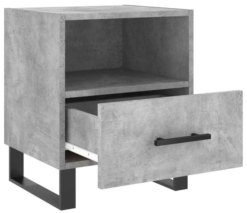 Mesas de cabeceira 2pcs derivados de madeira cinza cimento