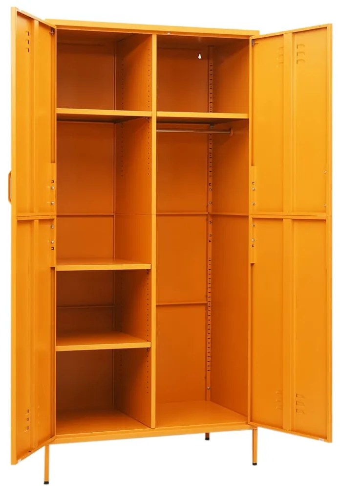 Roupeiro 90x50x180 cm aço amarelo mostarda