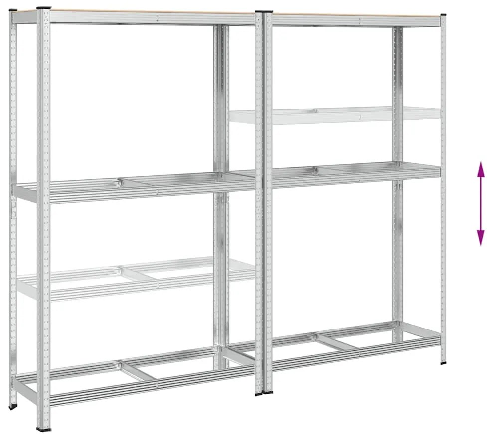 Prateleiras para pneus de 2 camadas 2unid prateado 110x40x180cm
