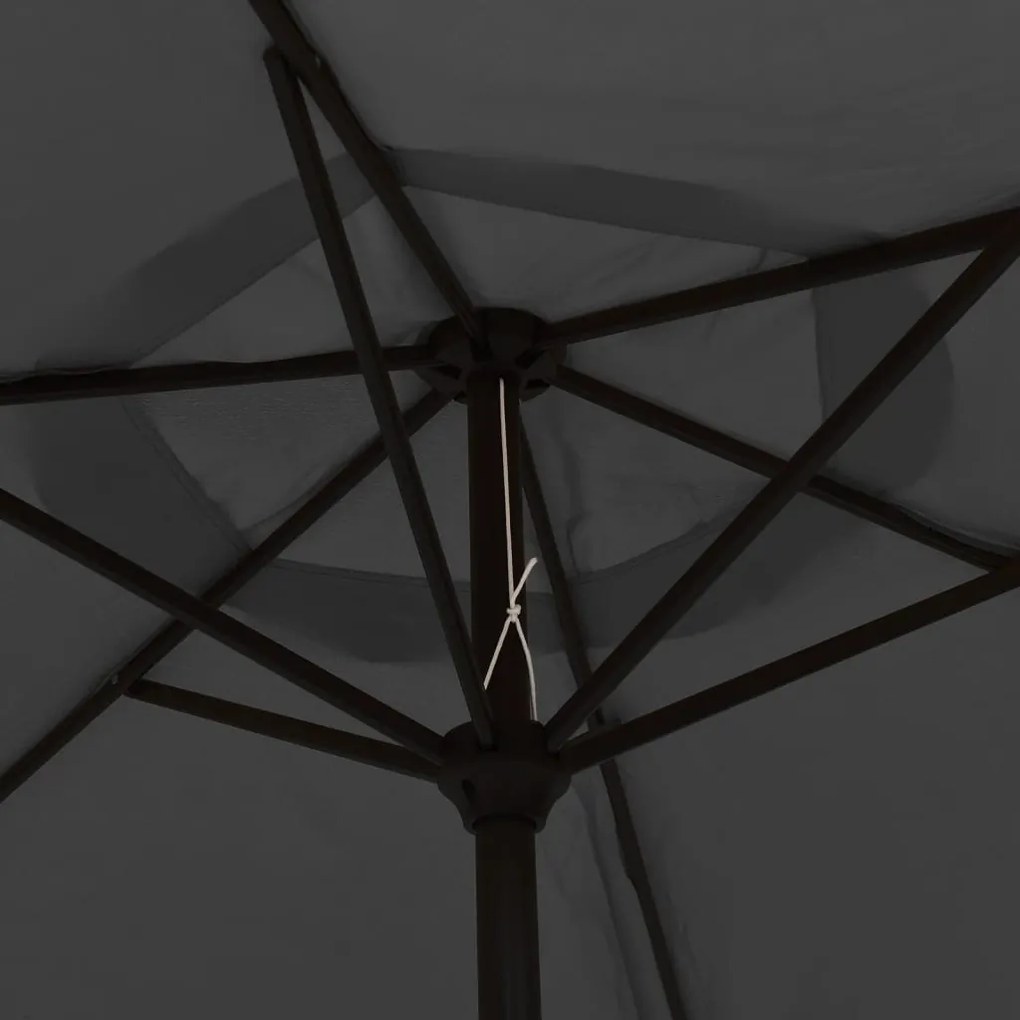 Guarda-sol de exterior com mastro de metal 300 cm antracite