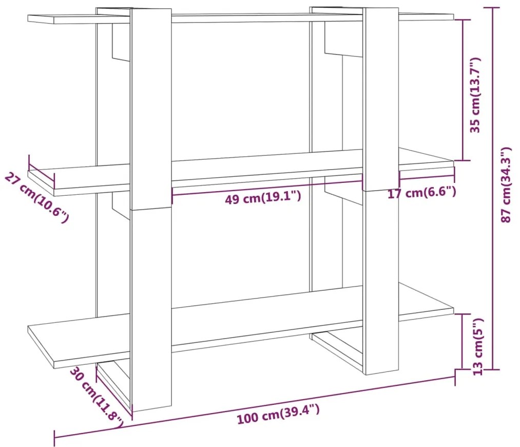 Estante/divisória 100x30x87 cm branco