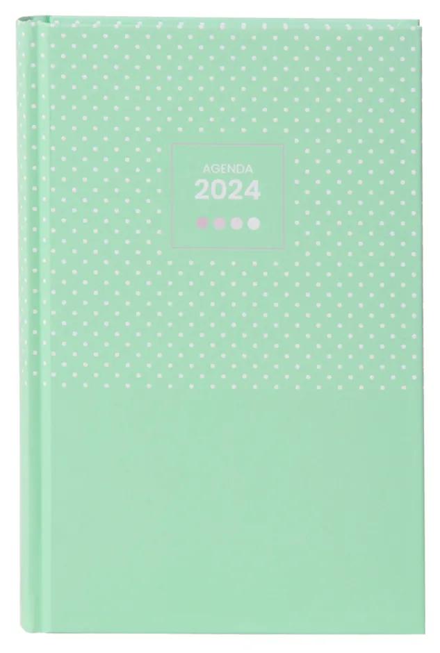 Agenda Diária 2024 Micro Spot Verde Pastel 10X16cm