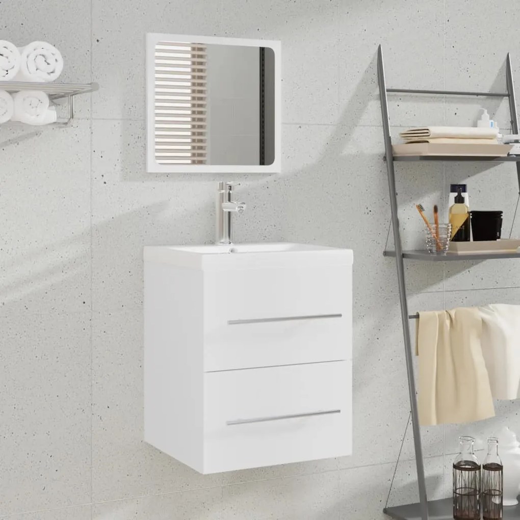 804818 vidaXL Armário de casa de banho com espelho 41x38,5x48 cm branco
