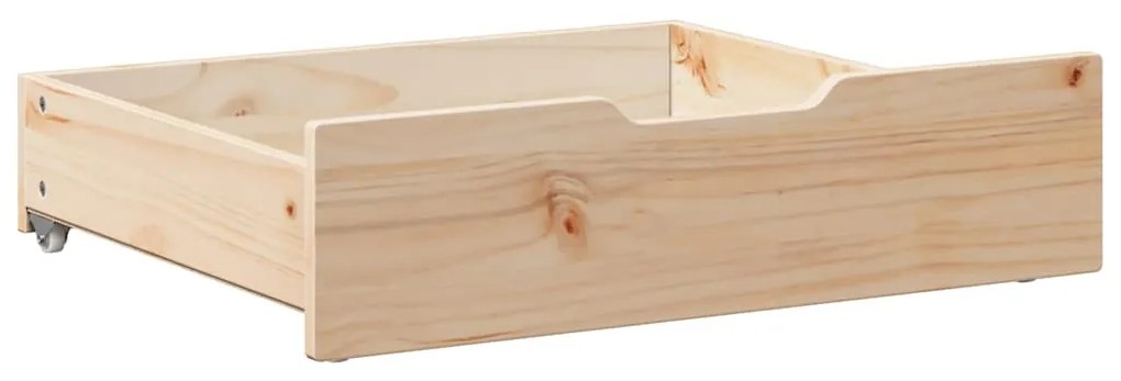 Gavetas para cama com rodas 2 pcs 65x55x17 cm pinho maciço