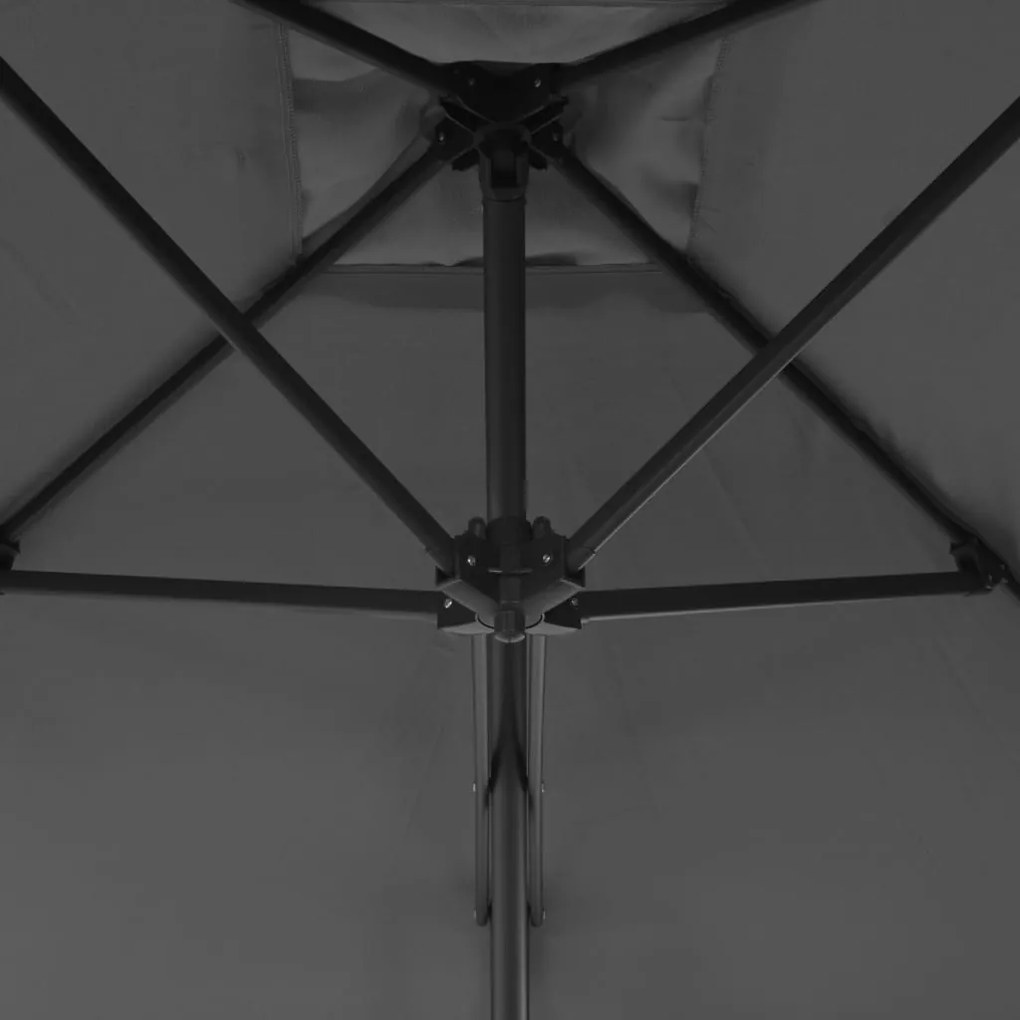 Guarda-sol de exterior com poste em aço 250x250 cm antracite