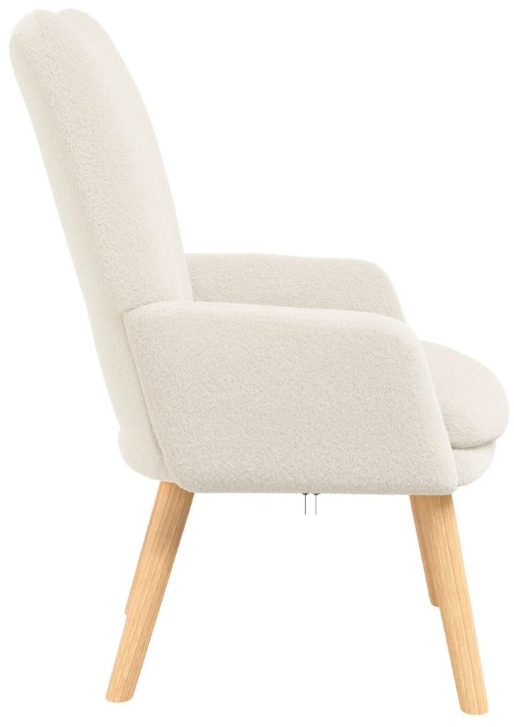 Cadeira Relaxante vidaXL Creme de Tecido com Pelo