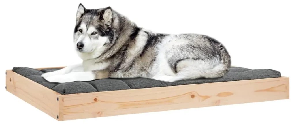 Cama para cães 101,5x74x9 cm madeira de pinho maciça
