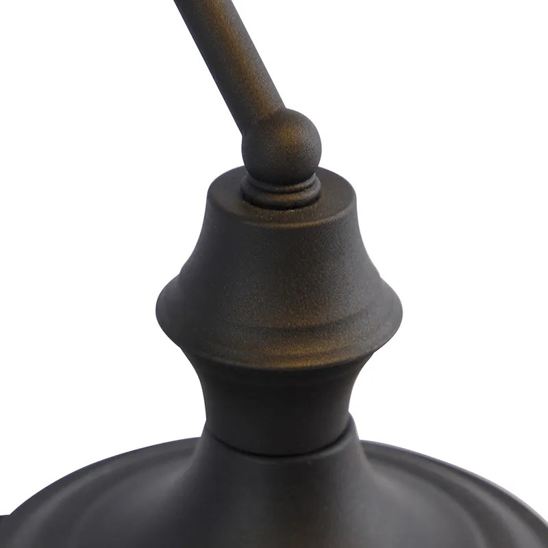 Candeeiro de Escrivão Clássico Preto com Vidro Opala - Banker