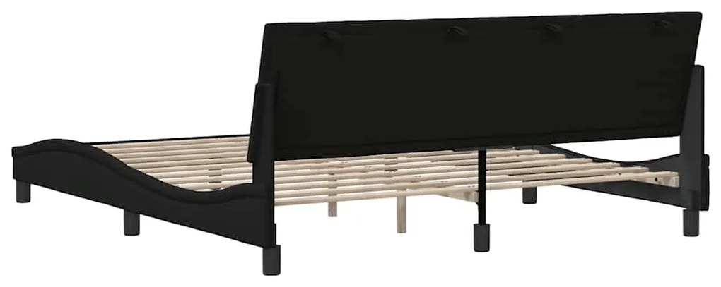 Estrutura de cama sem colchão 180x200 cm tecido preto