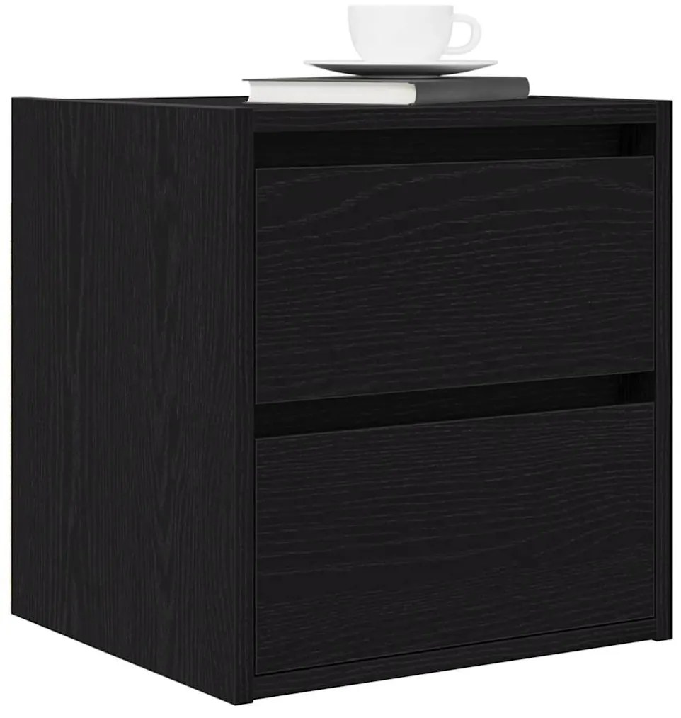 Mesa de cabeceira de parede 38x34x40 cm carvalho preto