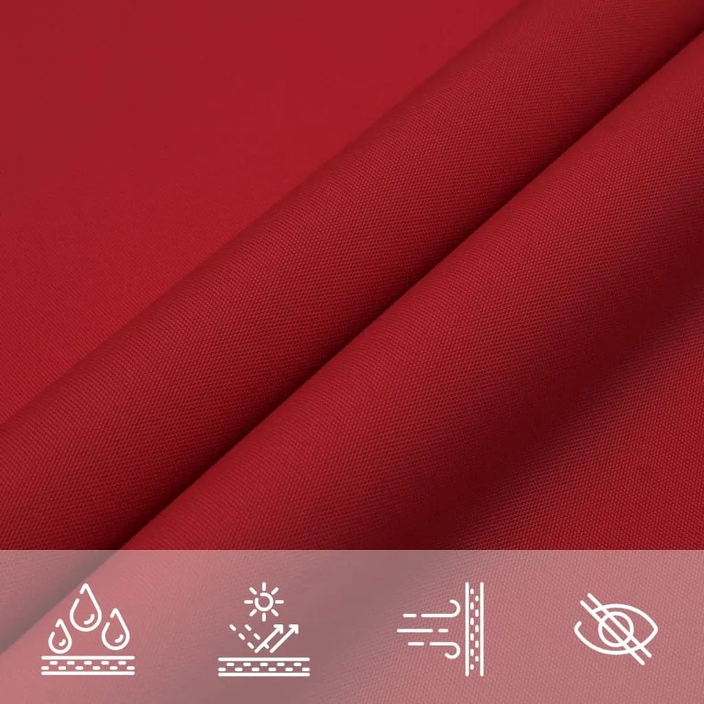 Para-sol estilo vela tecido oxford triangular 3x4x5 m vermelho