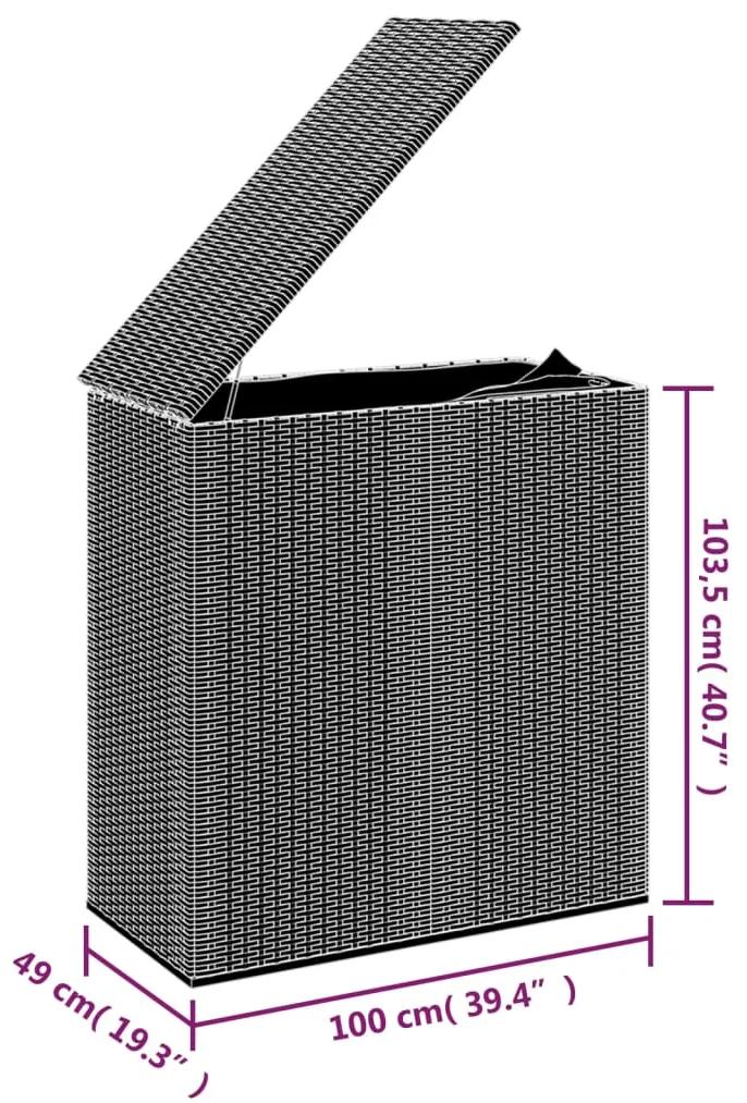 Caixa para almofadões de jardim 100x49x103,5 cm vime PE preto