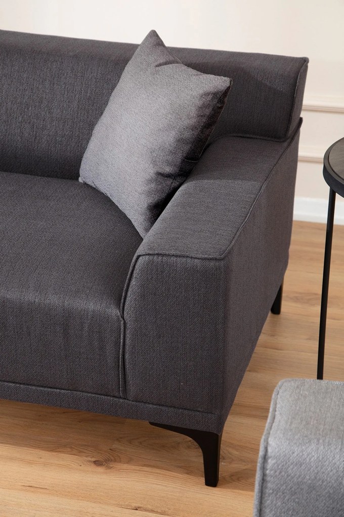 Sofá de 3 Lugares Petra – Antracite – 215x87x86 cm