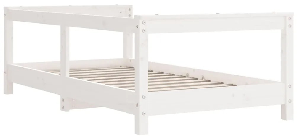 Estrutura de cama infantil 70x140 cm pinho maciço branco