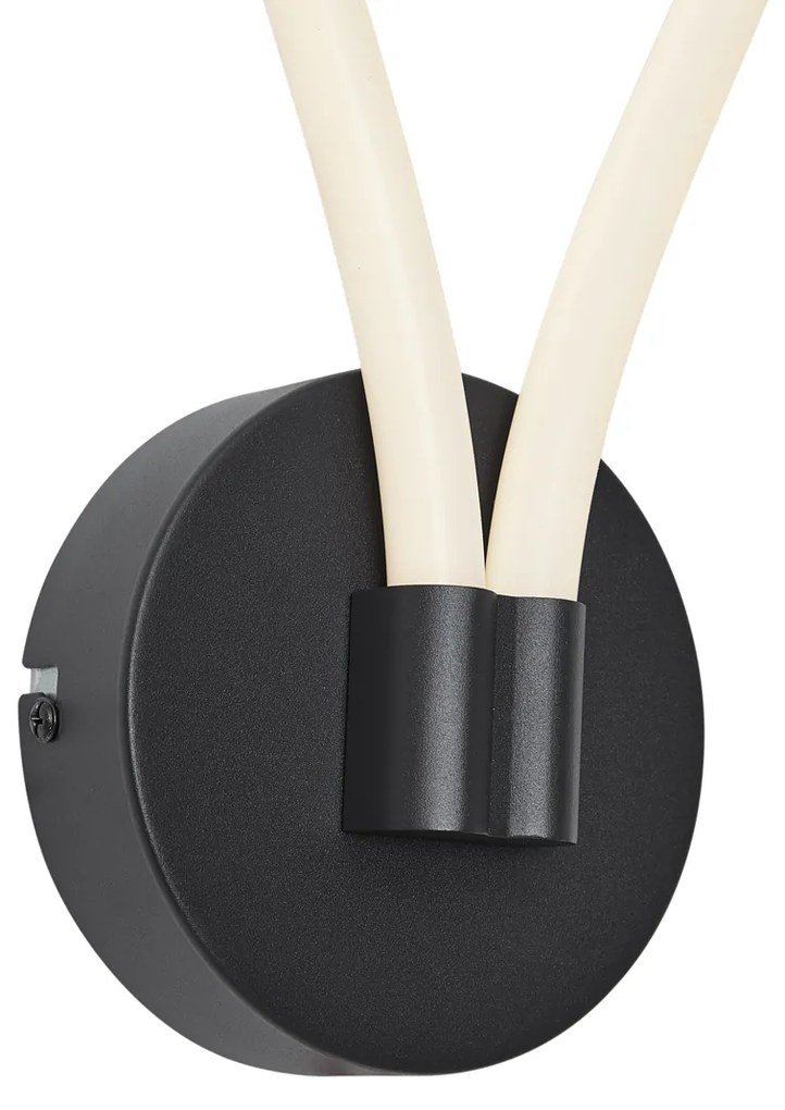 Candeeiro de Parede Moderno Preto com LED e Dimmer de 3 Níveis - Keri