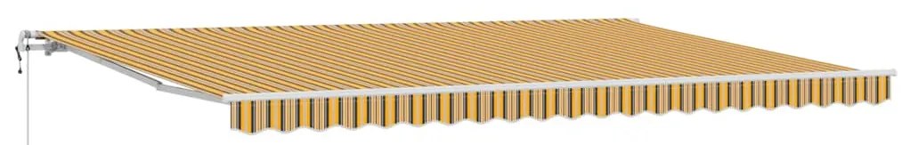 Toldo Retrátil Amarelo / Cinza / Branco 500 × 350 cm Multicolor