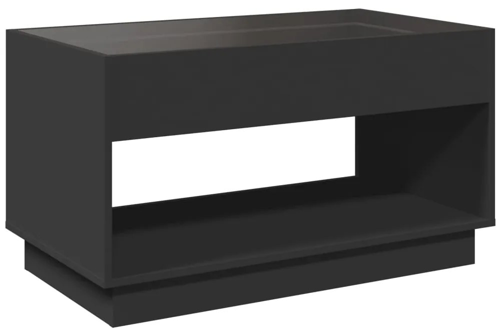 Mesa de centro luzes LED Infinity 90x50x50 cm preto