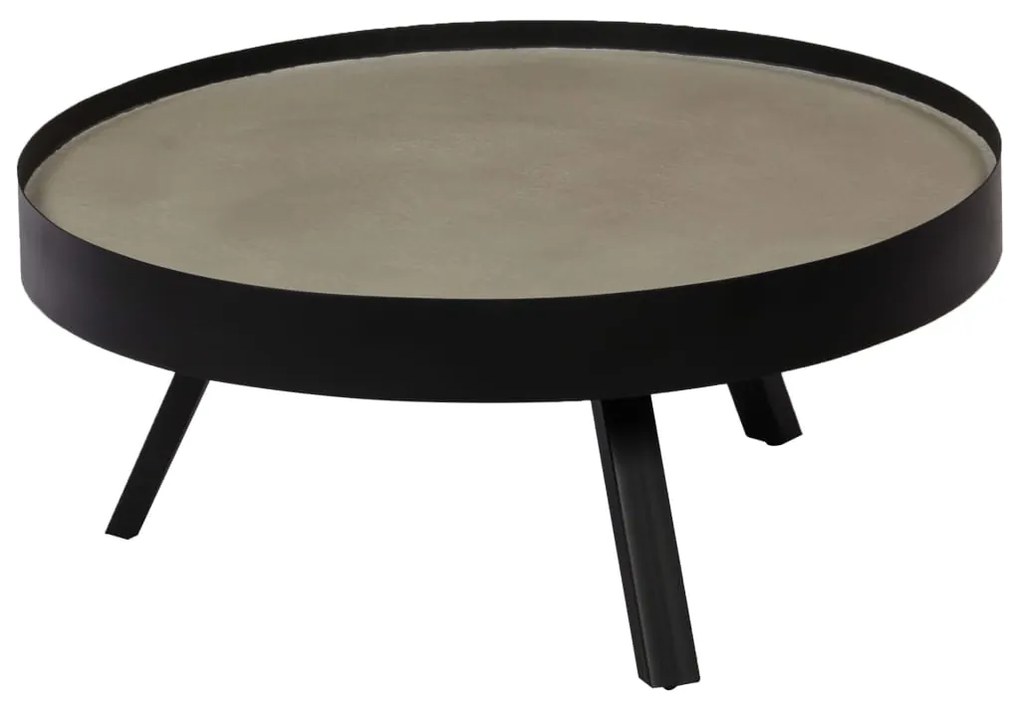 Mesa de centro com tampo em cimento 74x32cm