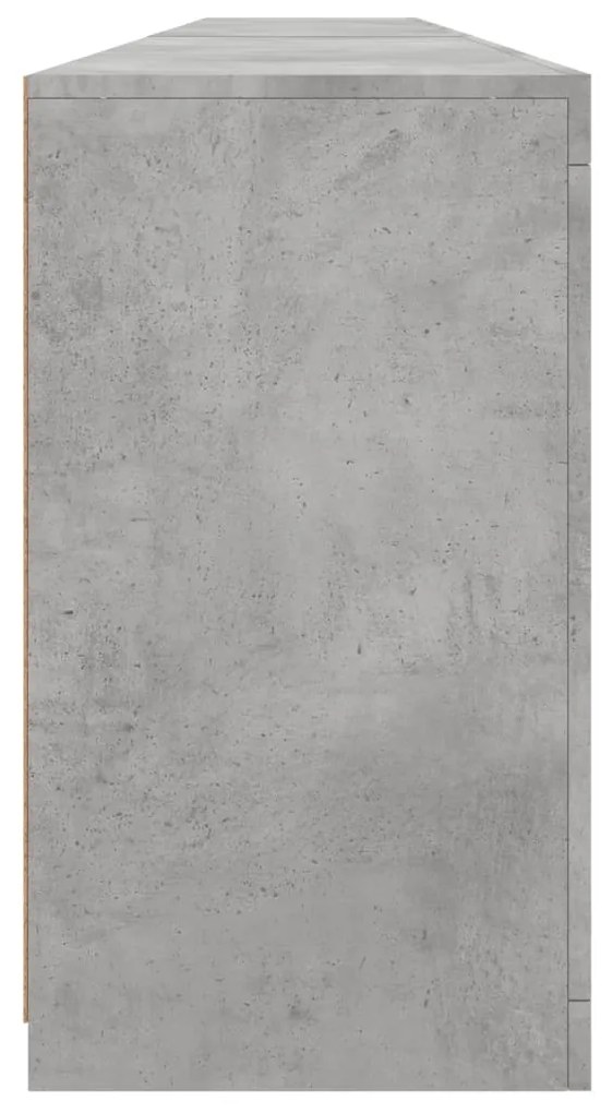 Aparador com luzes LED 283x37x67 cm cinzento cimento