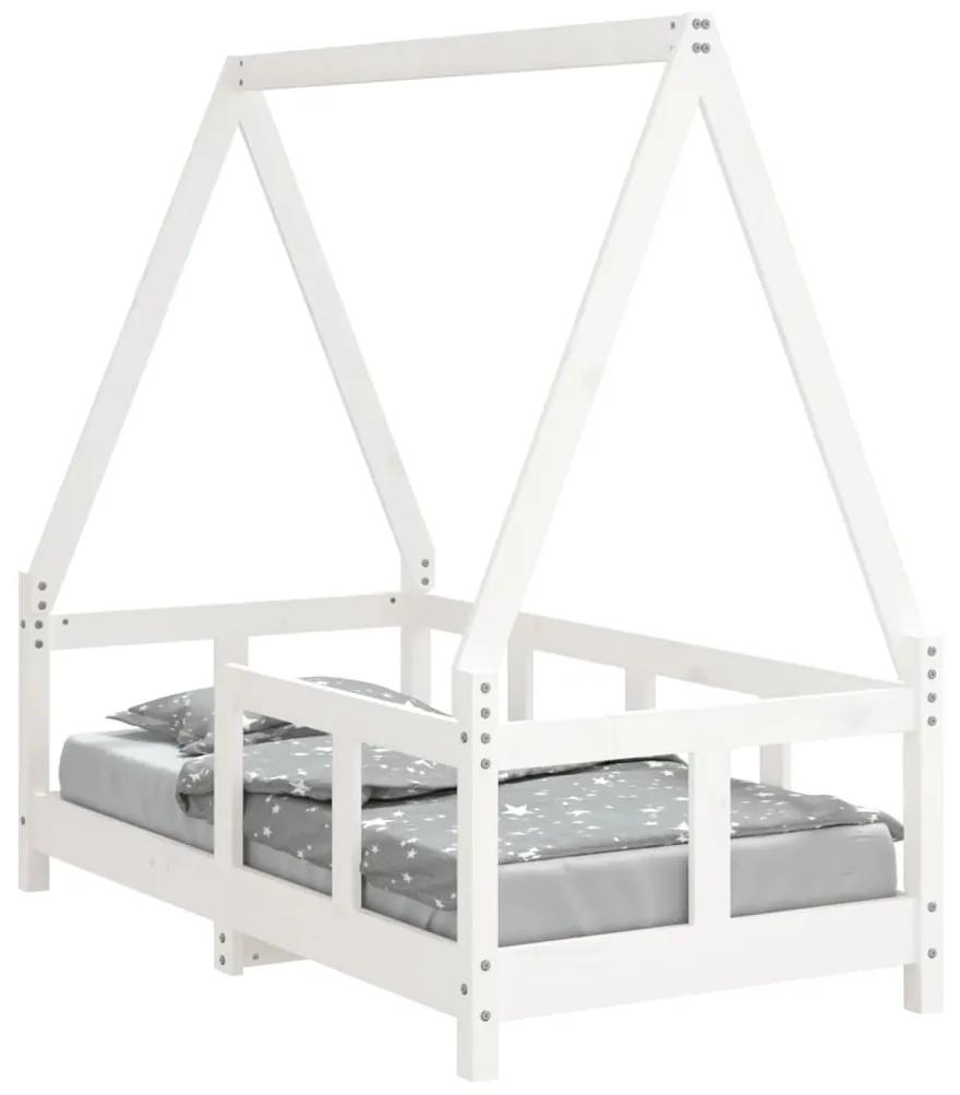 Estrutura de cama infantil 70x140 cm pinho maciço branco