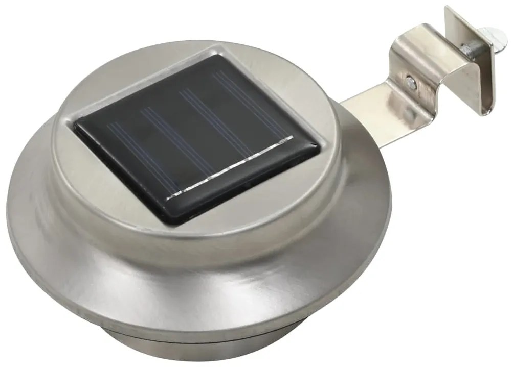 Candeeiro de exterior solar LED 6 pcs branco redondo 12 cm