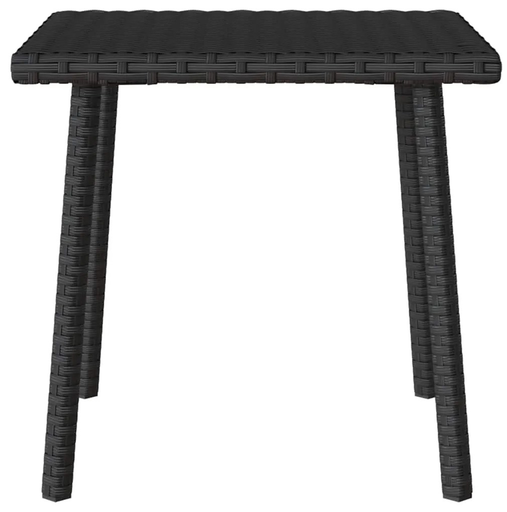 Mesa de centro de jardim retangular 40x40x37 cm vime PE preto